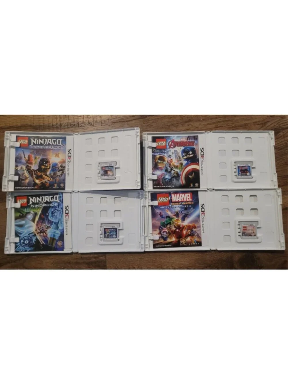 Lot of 4 Nintendo 3DS Lego Games 2 Ninjago Avengers Marvel Super Heroes